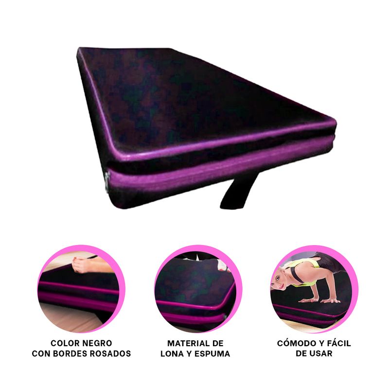 GENERICO - Pack2 Tapete de Gimnasio en 15M Rosado Y+Ligas de Regalo