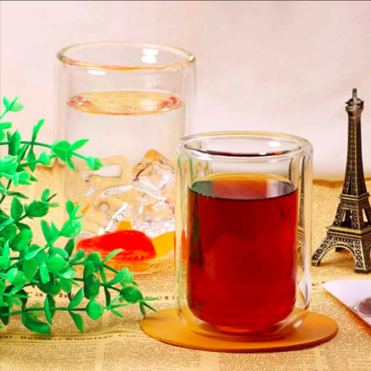 GENERICO - SET 4 VASOS DOBLE FONDO 300ML