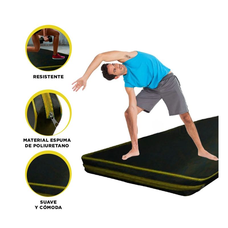 GENERICO - Pack2 Colchoneta Gym en 1M Amarillo Y+Banderitas Adhesivas