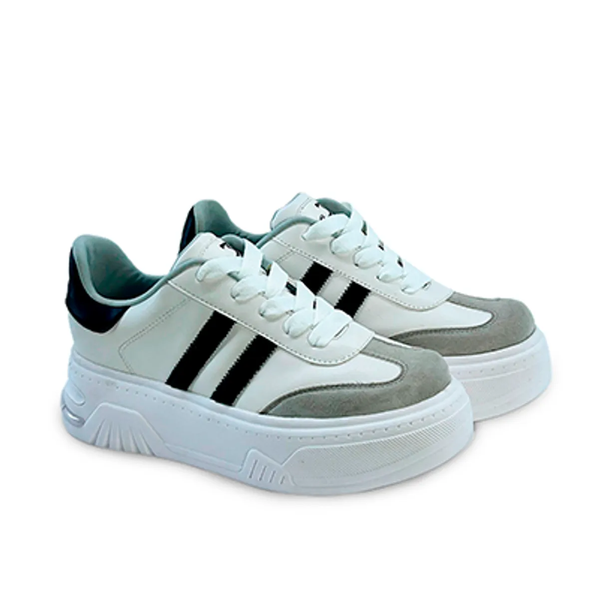 BASHIRA - Zapatilla para dama Dayira blanco humo