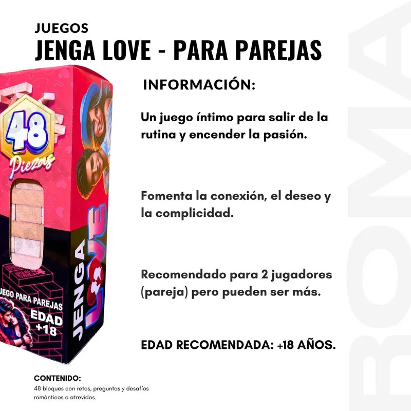 GENERICO - PACK 3 JENGA PAREJAS - JENGA DEL AMOR - JENGA PARA ADULTOS