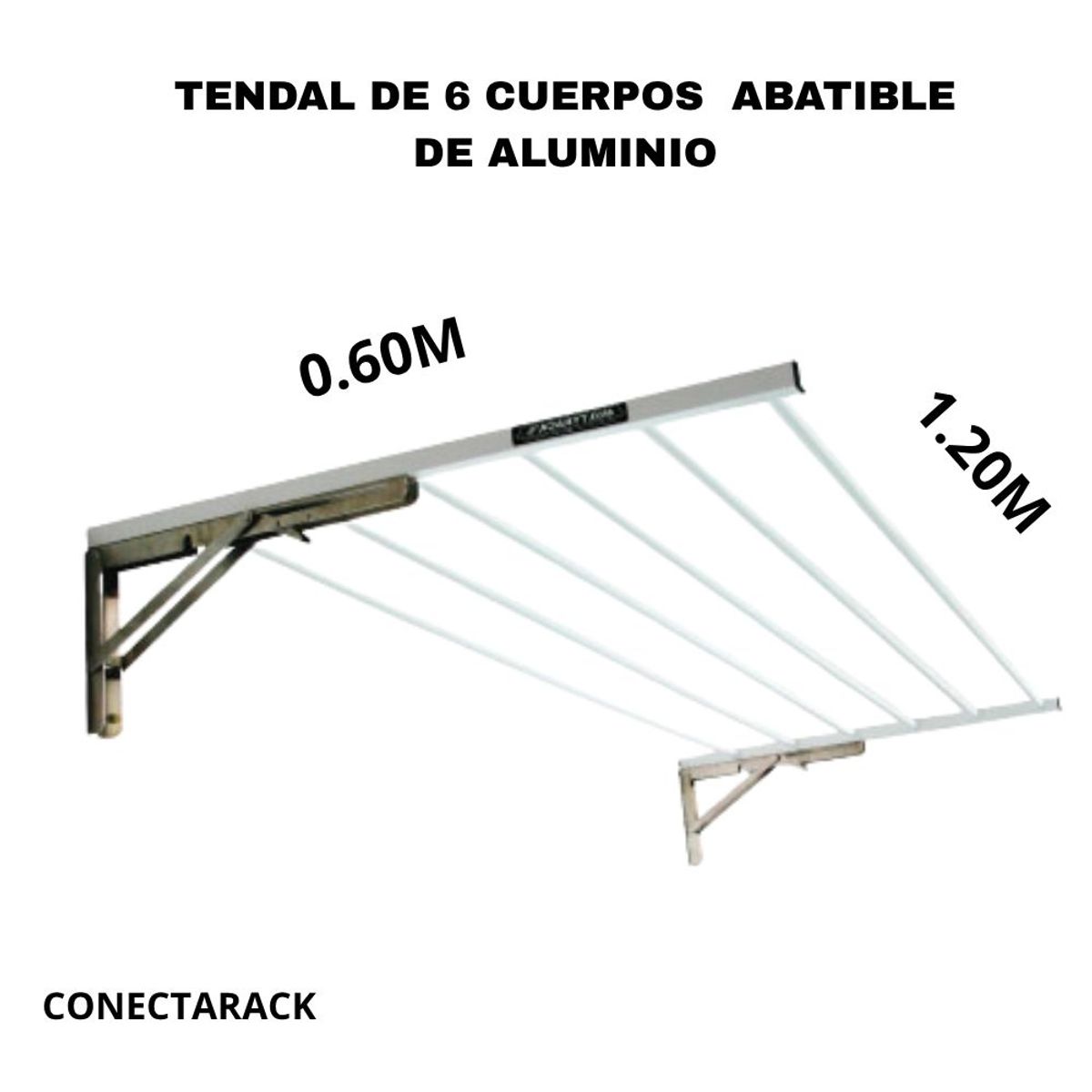 GENERICO - Tendal Plegable Retractil de Ropa de 6