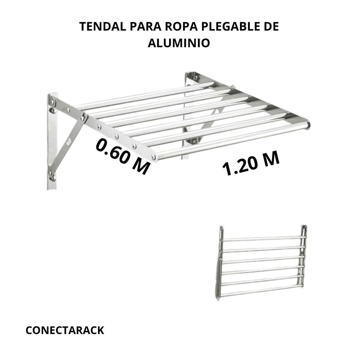 GENERICO - Tendal Plegable Retractil de Ropa de 6