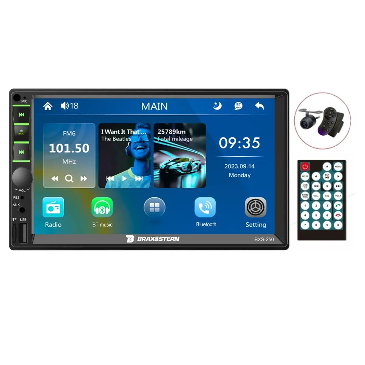 GENERICO - Autoradio Brax&Stern Mirrorlink Android iPhone BT USB AUX 7 Pulg HD