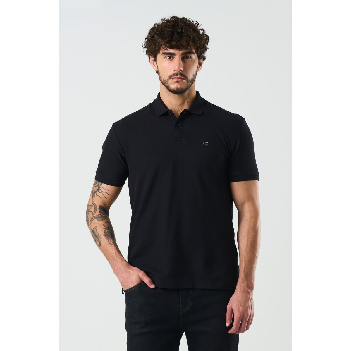 VELEZ - Vélez Polo Manga Corta Essential Para Hombre Textura Negro