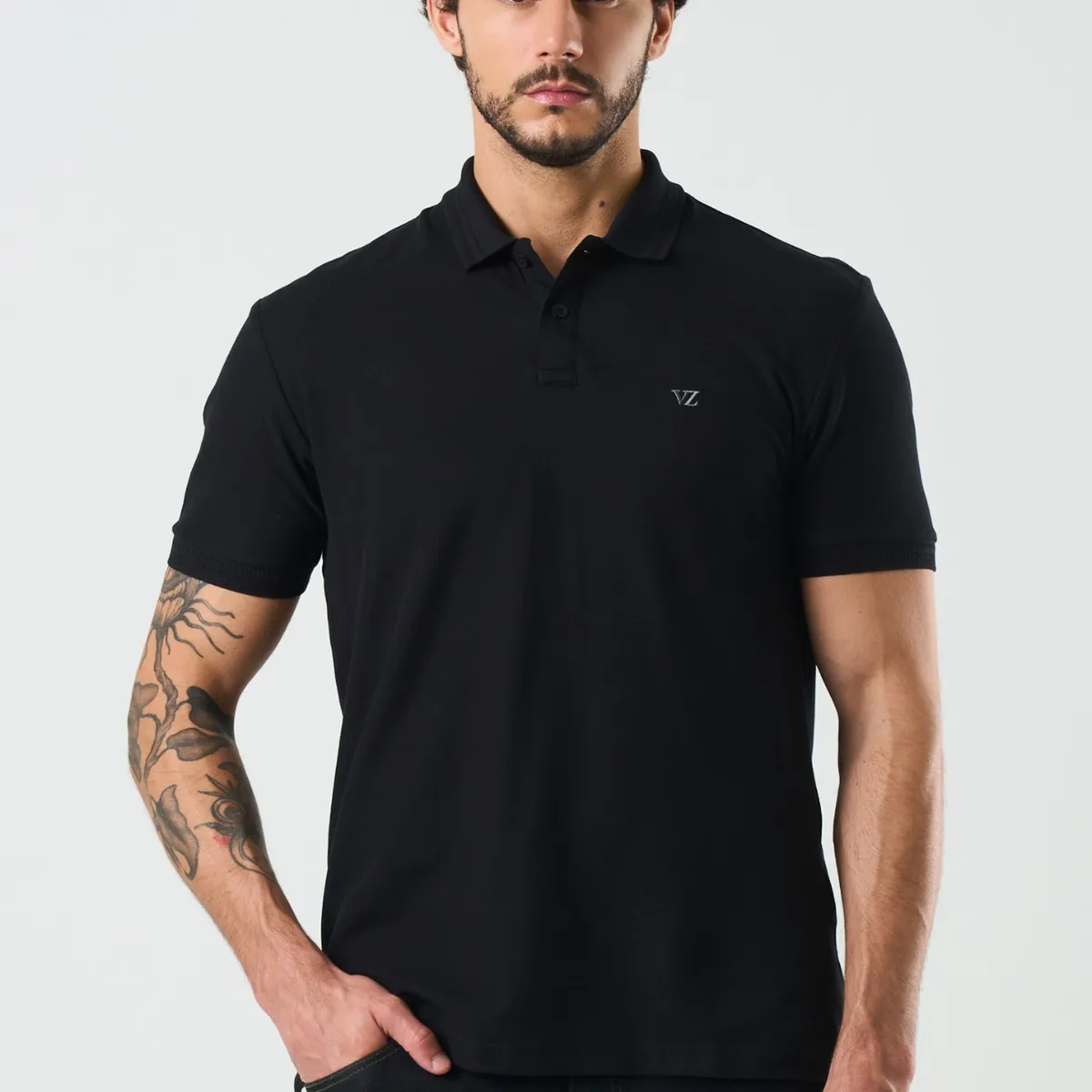 VELEZ - Vélez Polo Manga Corta Essential Para Hombre Textura Negro