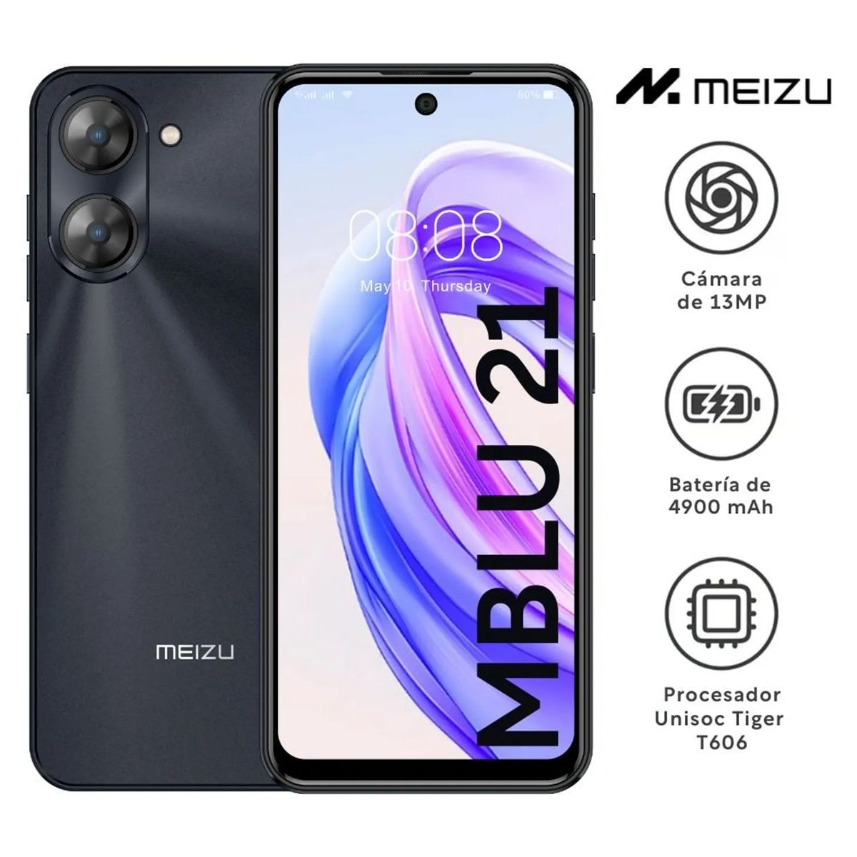 GENERICO - MEIZU MBLU 21 6GB RAM +128GB  NEGRO- ENTREGA INMEDIATA