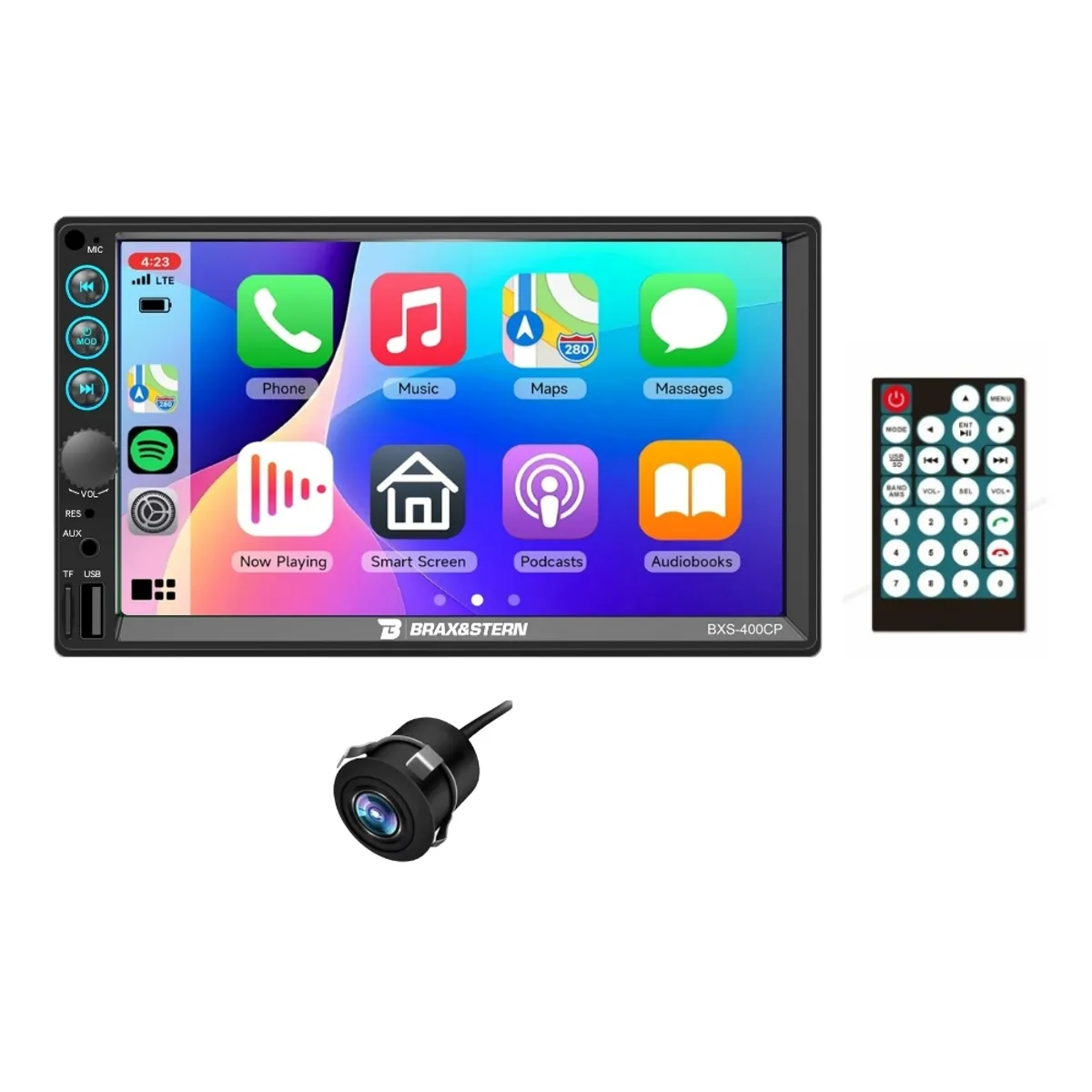 GENERICO - Autoradio Brax&Stern Con Carplay Mirrorlink BT USB 7 + Cámara BXS-400