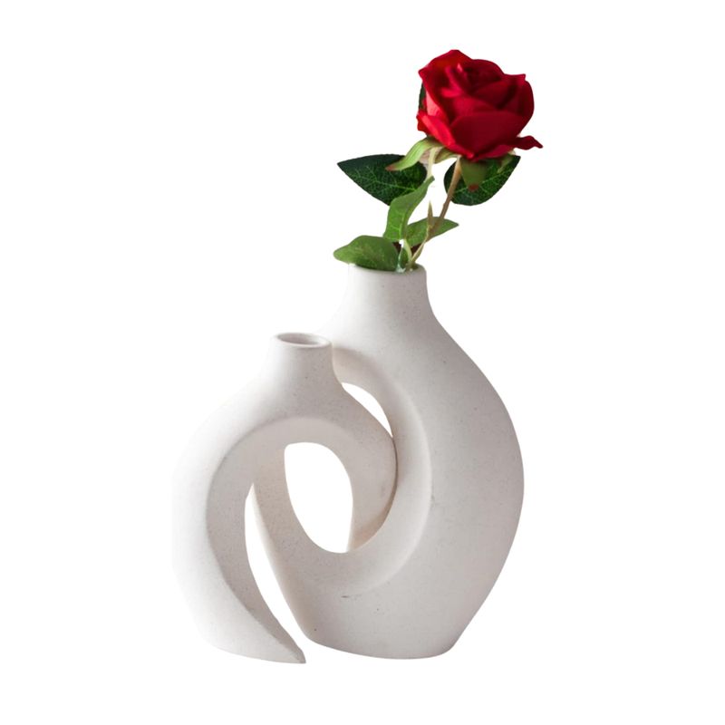 HYGGE - Set de 2 Floreros de Cerámica Forma Circular