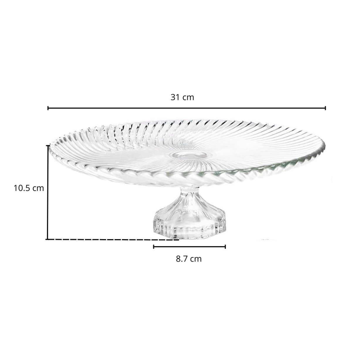 HYGGE - Porta Torta de Vidrio Pedestal 31 cm