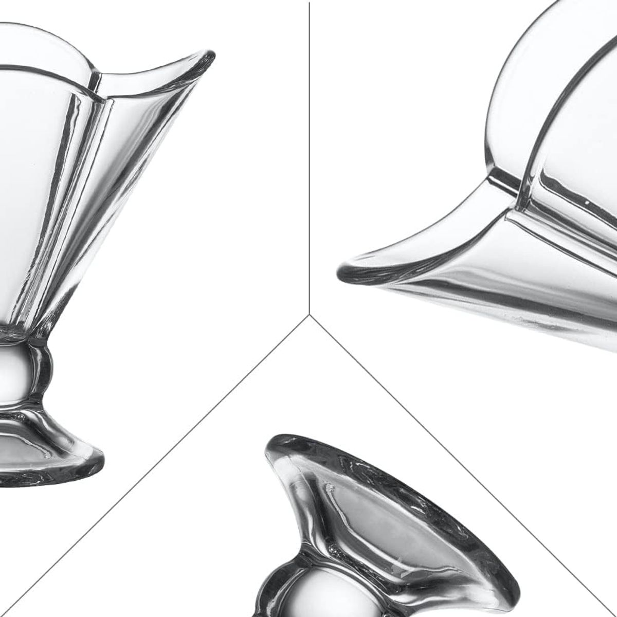 HYGGE - Set de 6 Copas de Vidrio para Postre Cónico 200 ml