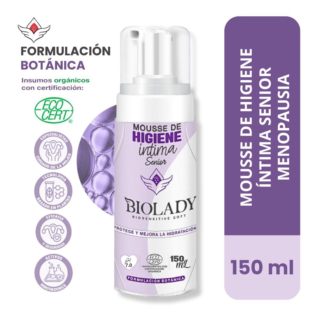 BIOLADY - Mousse de Higiene Íntima Senior Menopausia