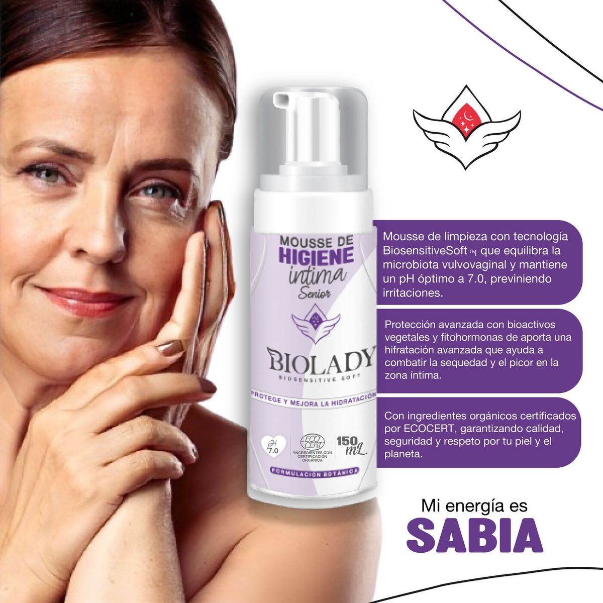 BIOLADY - Mousse de Higiene Íntima Senior Menopausia