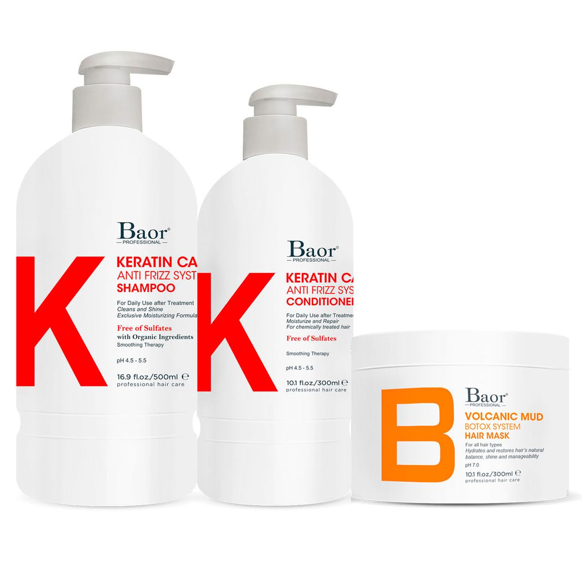 BAOR PROFESSIONAL - BAOR TRIPACK Shampoo K 500 ml + Conditioner K 300 ml + Mask B 300 ml