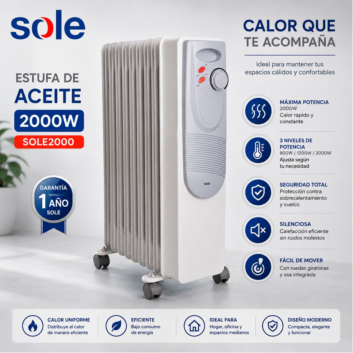 SOLE - ESTUFA DE ACEITE 2000W - SOLE2000