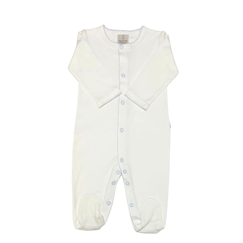 WAWA PIMA - PIJAMA BEBÉ NIÑO BABY WHITE BLUE WAWAPIMA 100% ALGODON PIMA
