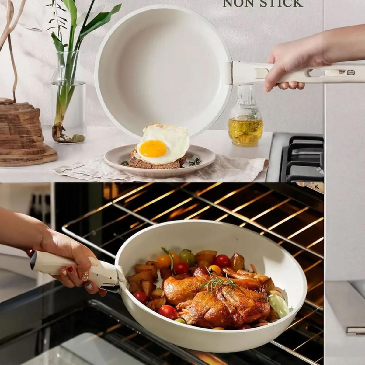 ICHIMATSU - Juego Ollas Antiadherente Blanco x 17 Piezas