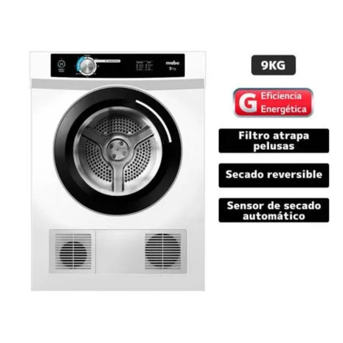 MABE - Secadora de Ropa Mabe 9kg Carga Frontal con Evacuación SEM090VBBB0
