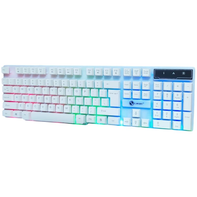 GENERICO - Teclado para Pc Laptop Gamer Alambrico Luz RGB Blanco TX30