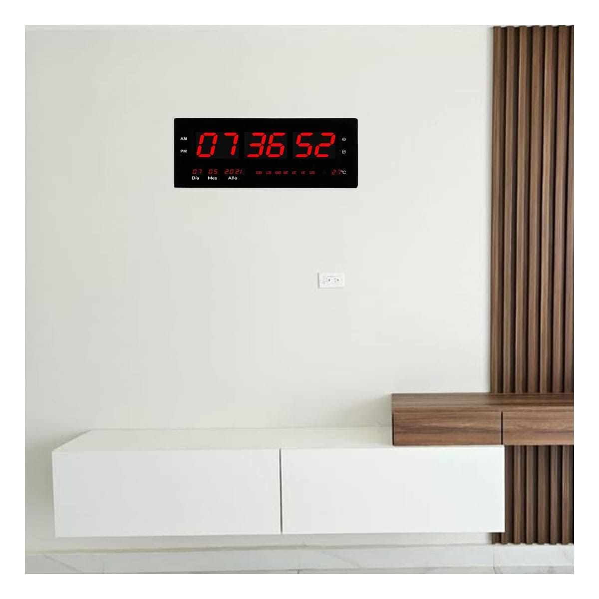 GENERICO - Pack4 Cronometro Moderno de Pared en Negro Y+Papel de Regalo