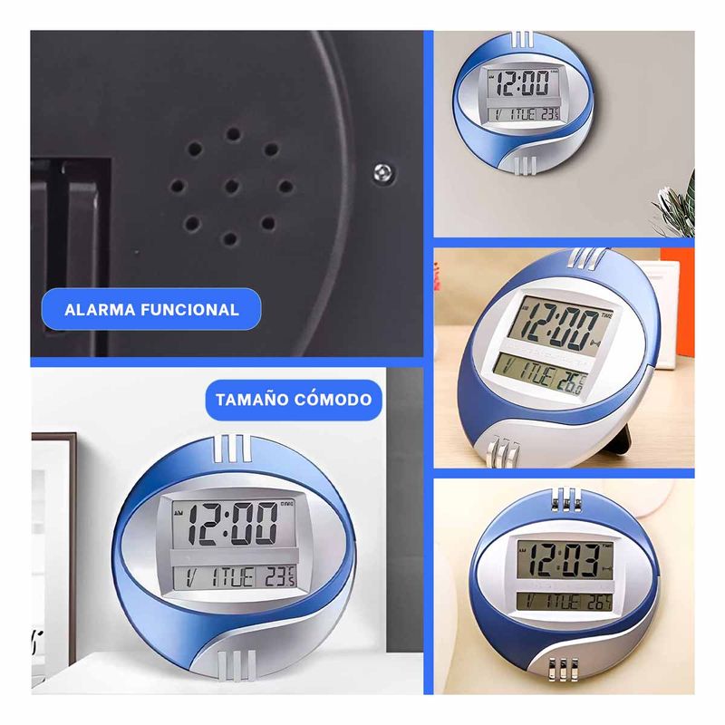 GENERICO - Pack6 Reloj Circular en Azul y Plateado Y+Regalo Stickers