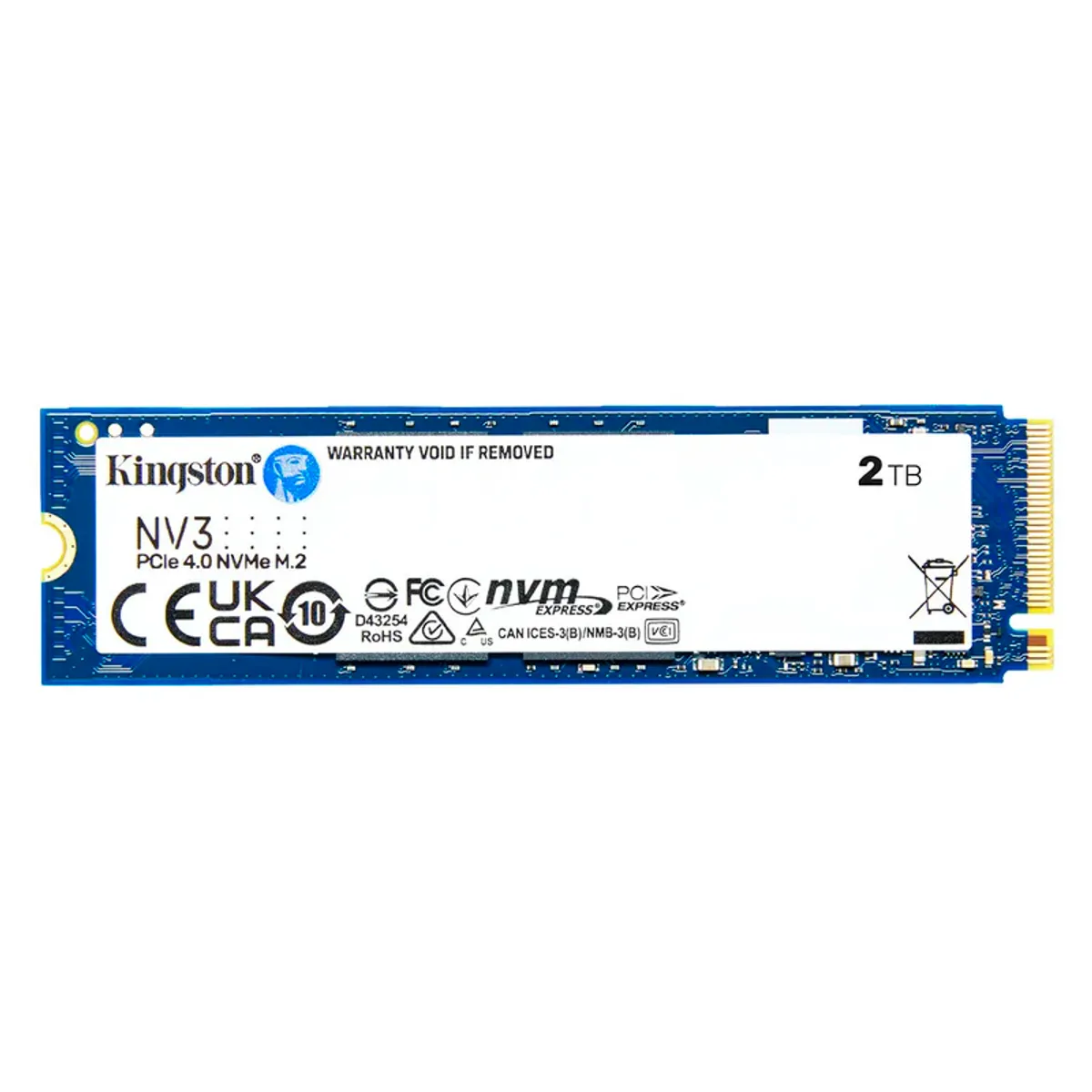 KINGSTON - Disco Sólido SSD 2TB Kingston NV3 M.2 NVMe PCIe 4.0 2280 Alta Velocidad