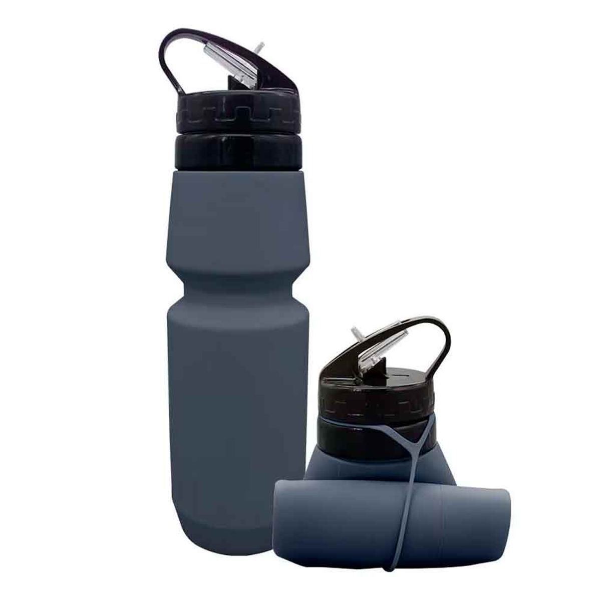 VARIOS - Botella de Agua Plegable Tomatodo 700ml para Viaje Silicon Gris