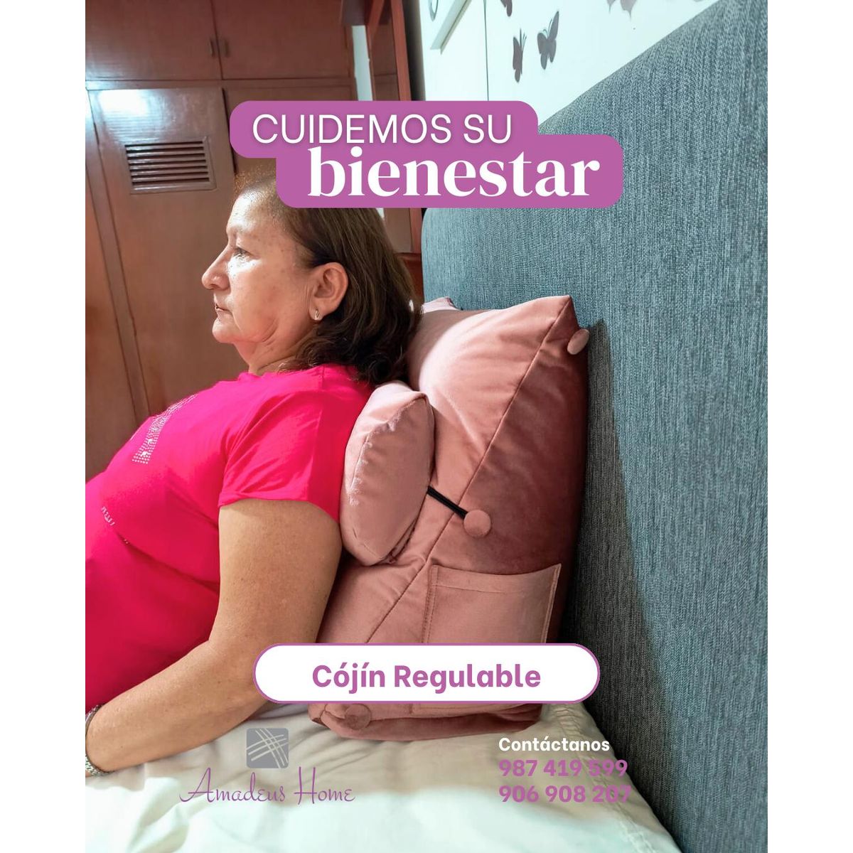 Cojín Anatómico Para Espalda ¡Regulable en diferentes posiciones, marca AMADEUS HOME - Foto Principal