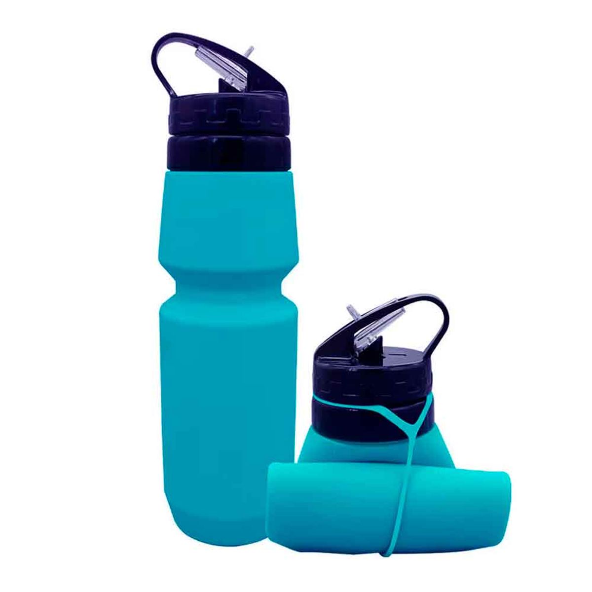 VARIOS - Botella de Agua Plegable Tomatodo 700ml para Viaje Silicon Turquesa