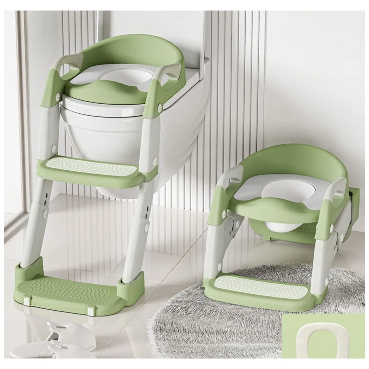 GENERICO - Escalera Verde con Bacín Asiento de Entrenamiento para Bebé
