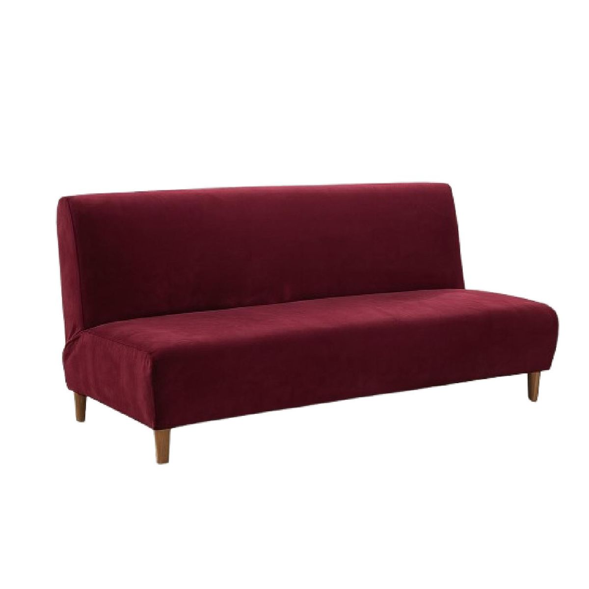 SALA FABULOSA - Funda de Mueble Futon Terciopelo Liso GUINDA