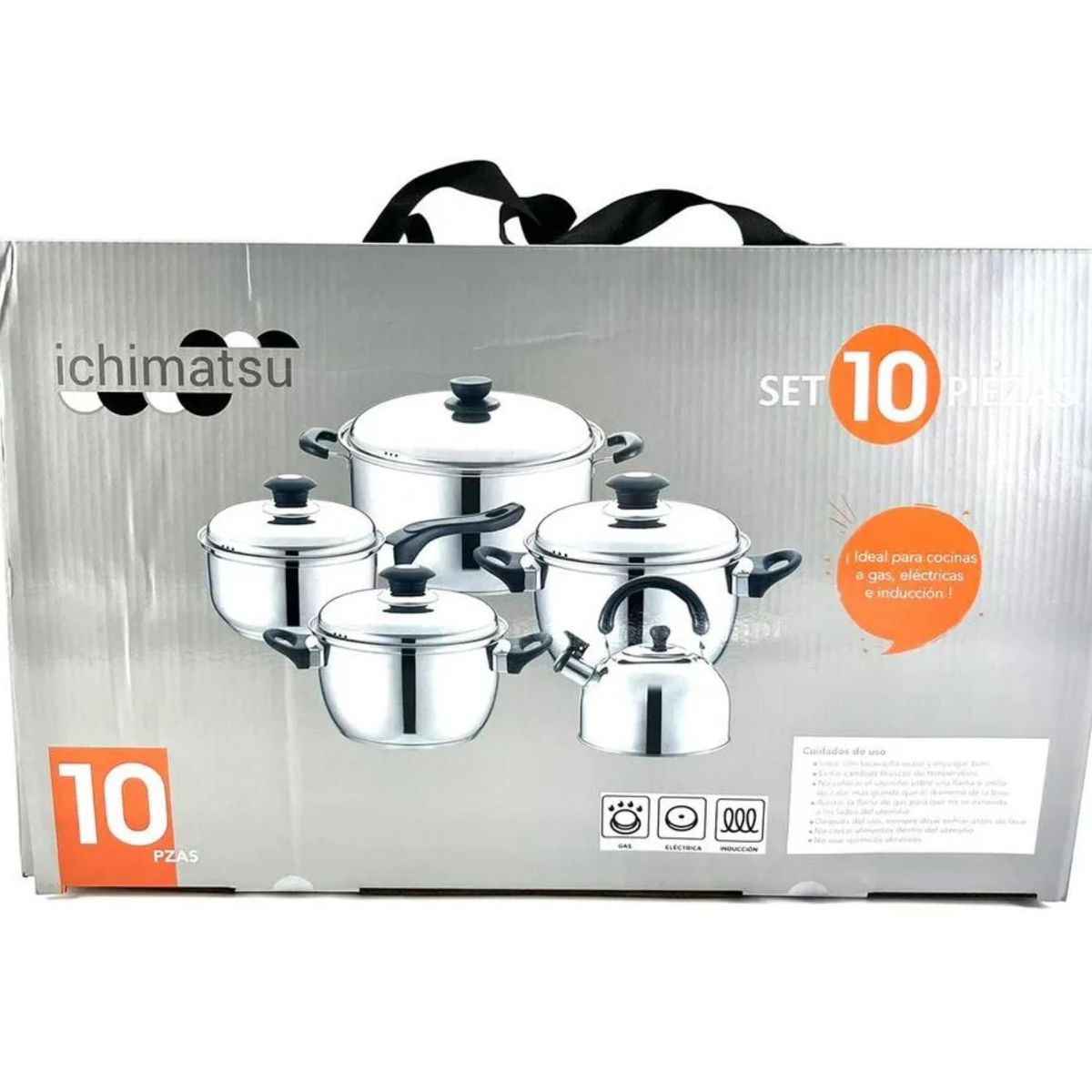 ICHIMATSU - Juego Ollas Camelia de 10 Piezas aceros oxidables