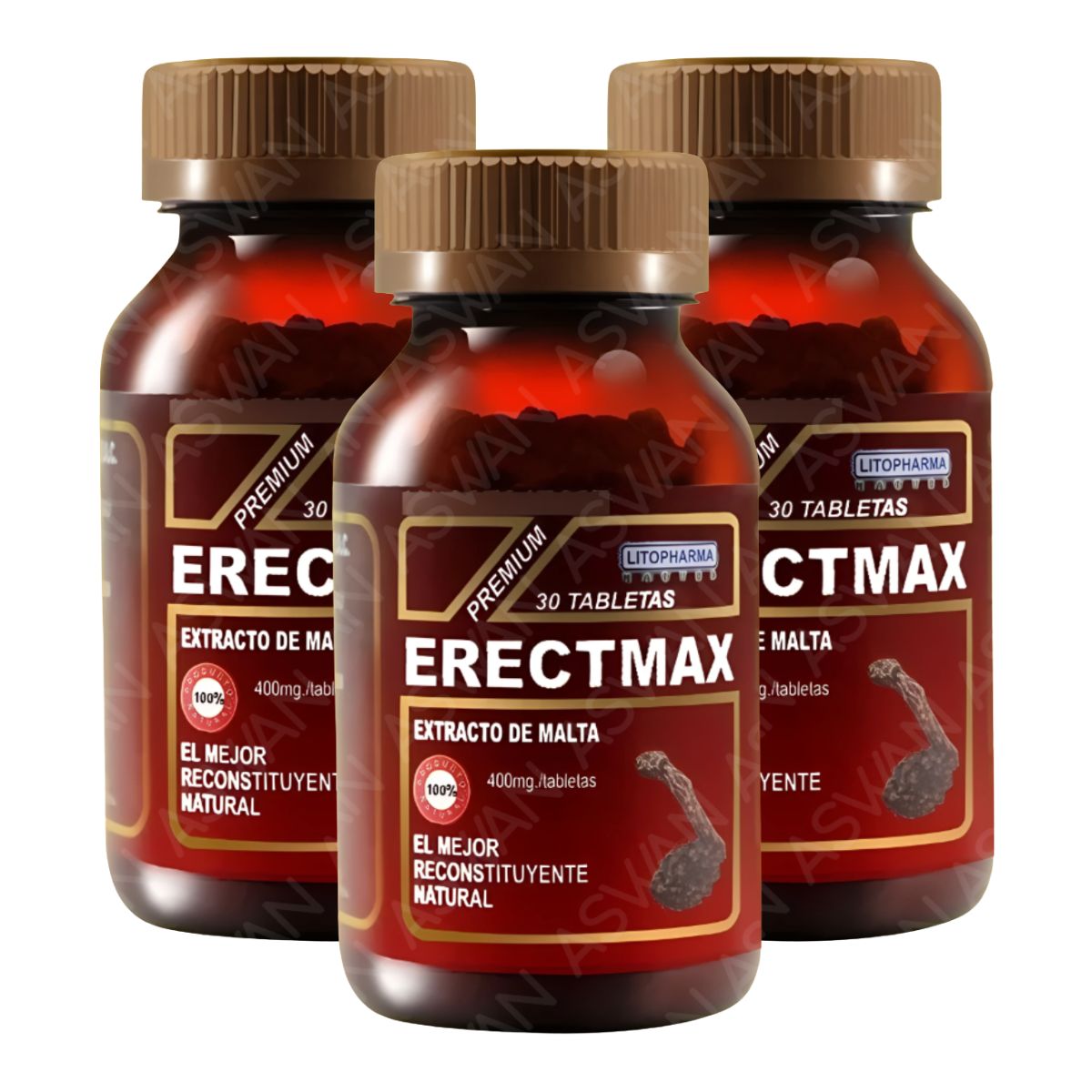 GENERICO - Pack de 3 Erectmax Extracto De Malta 30 capsulas