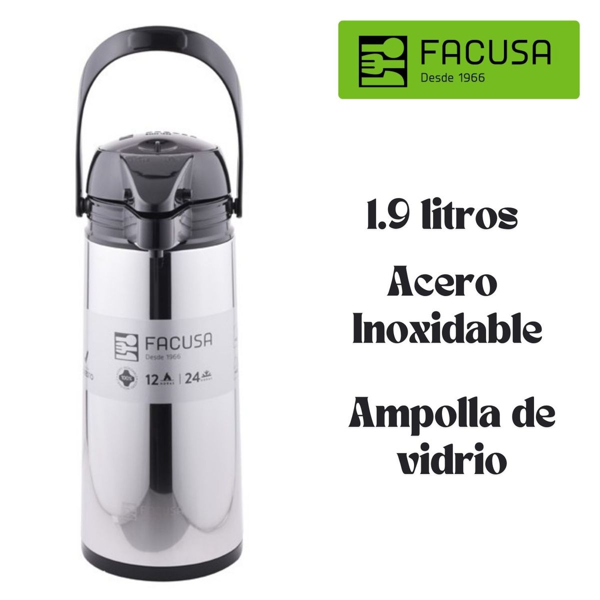FACUSA - Termo Facusa Sifon 1.9 Lt  Ampolla de Vidrio