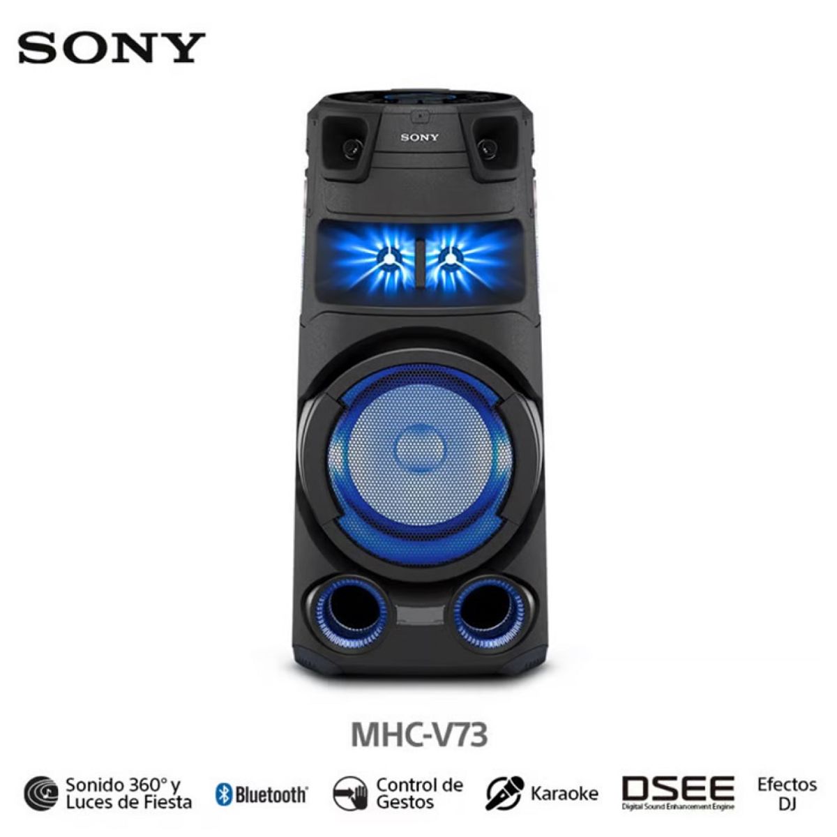 SONY - Equipo de Sonido Sony MHC-V73D ONE BOX con Bluetooth USB Karaoke Negro