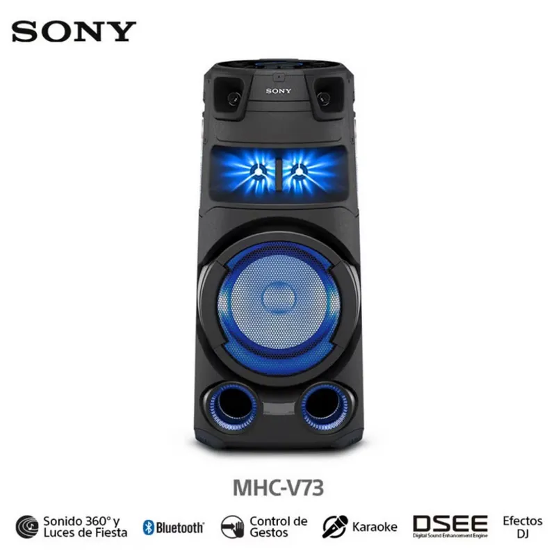 SONY - Equipo de Sonido Sony MHC-V73D ONE BOX con Bluetooth USB Karaoke Negro