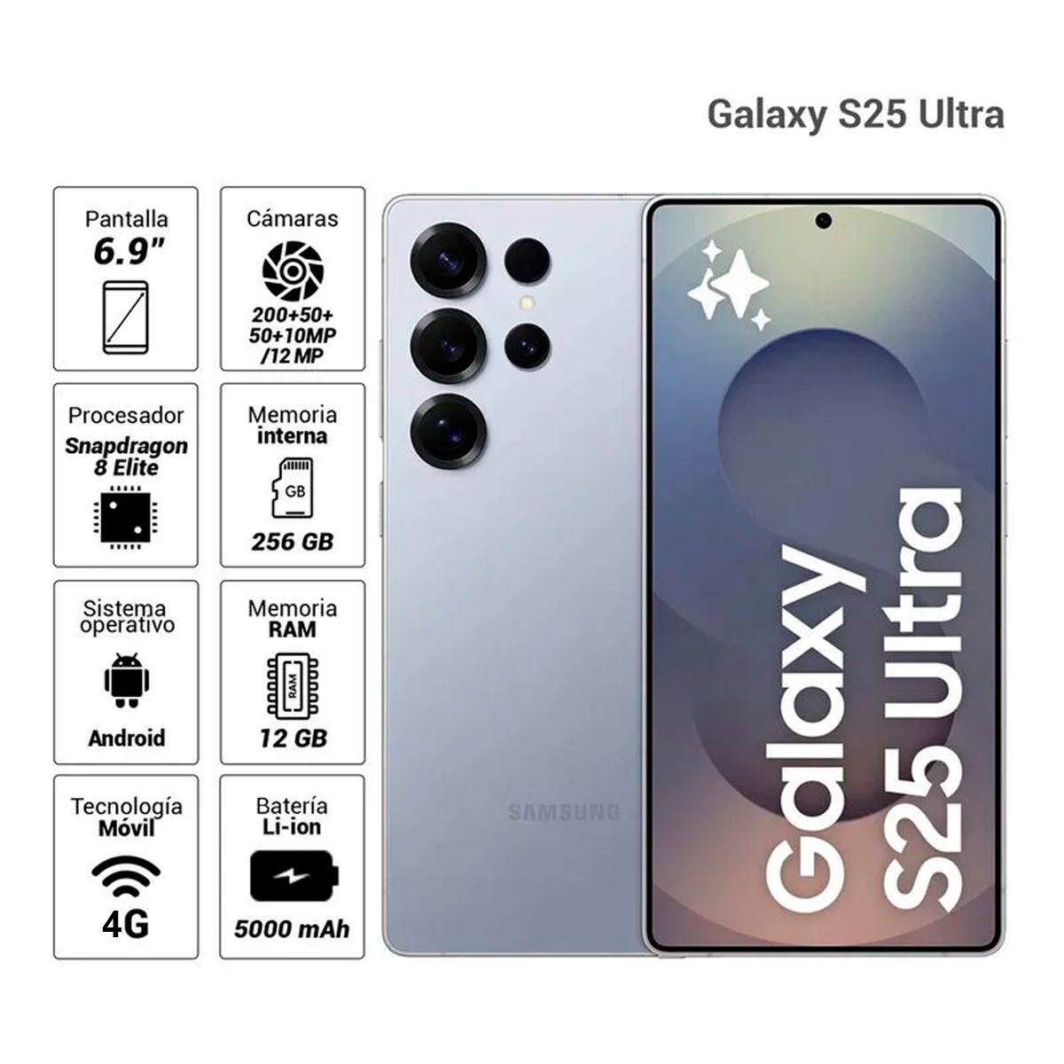 SAMSUNG - Celular Galaxy S25 Ultra 512GB 12GB Titanium Silverblue