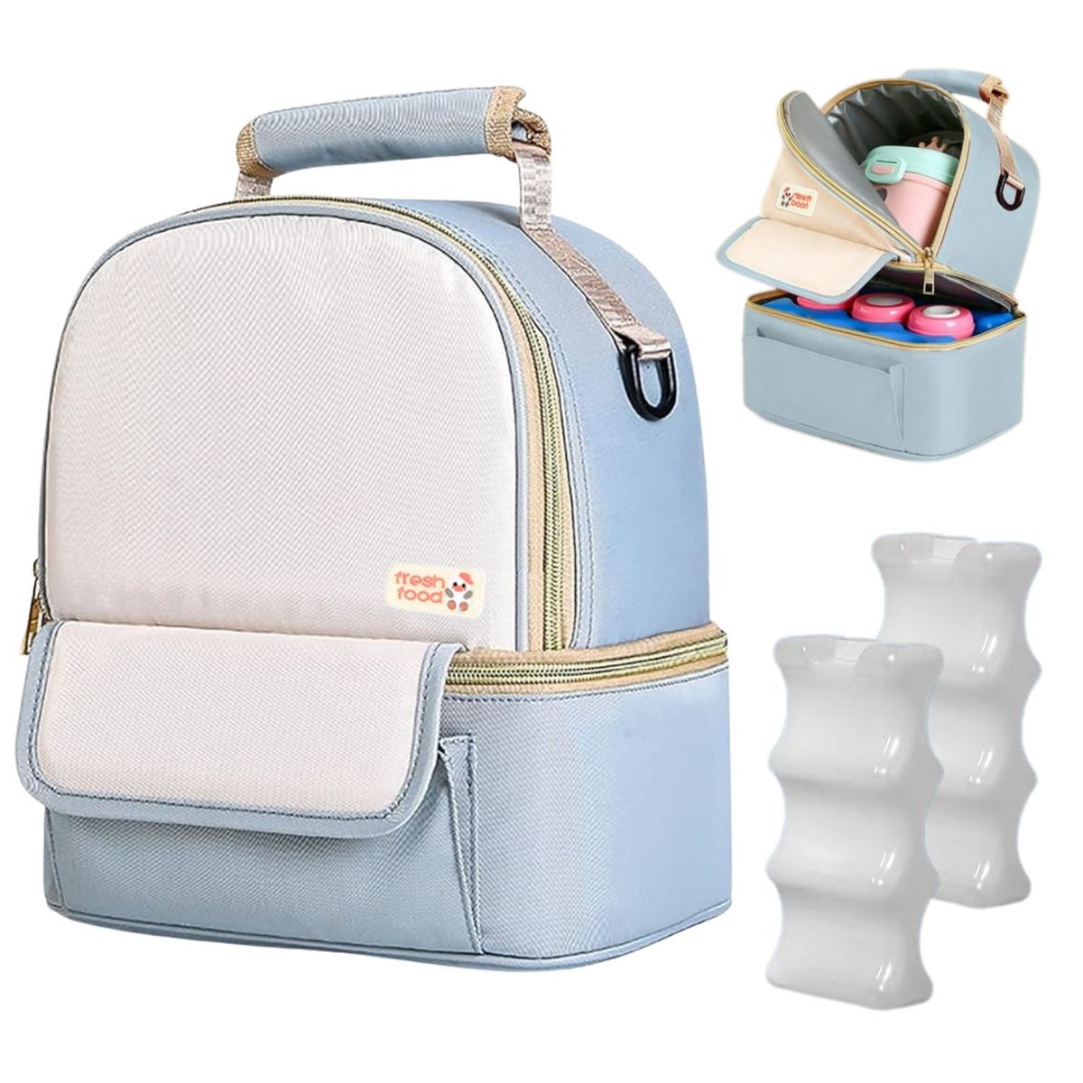 DAUER - Cooler Bag De Leche Bolso Conservador Termico+2Porta Hielo C