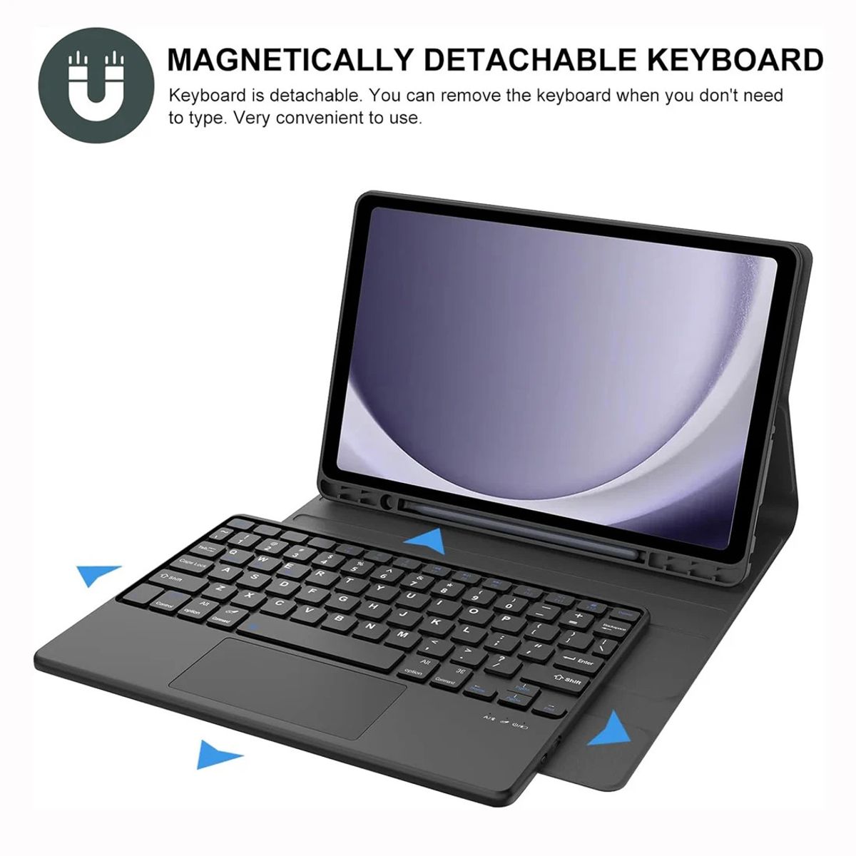 GENERICO - Funda con Teclado TouchPad Para Samsung TAB A9 PLUS 11" 2023 - NEGRO