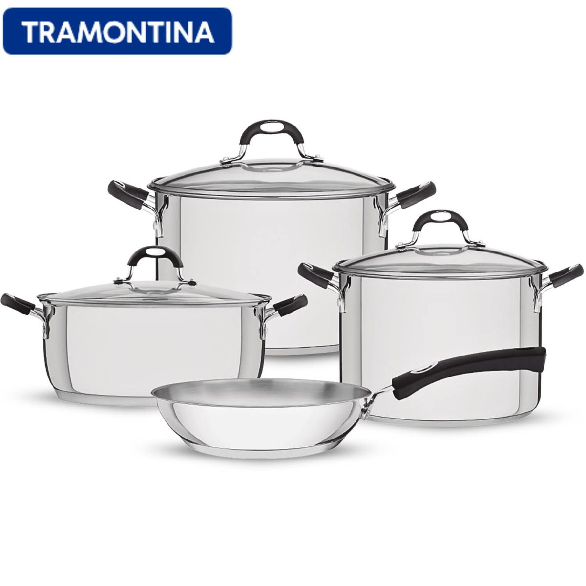 TRAMONTINA - Juego de Ollas Astro  x 7 Piezas Acero inocx. Tramontina