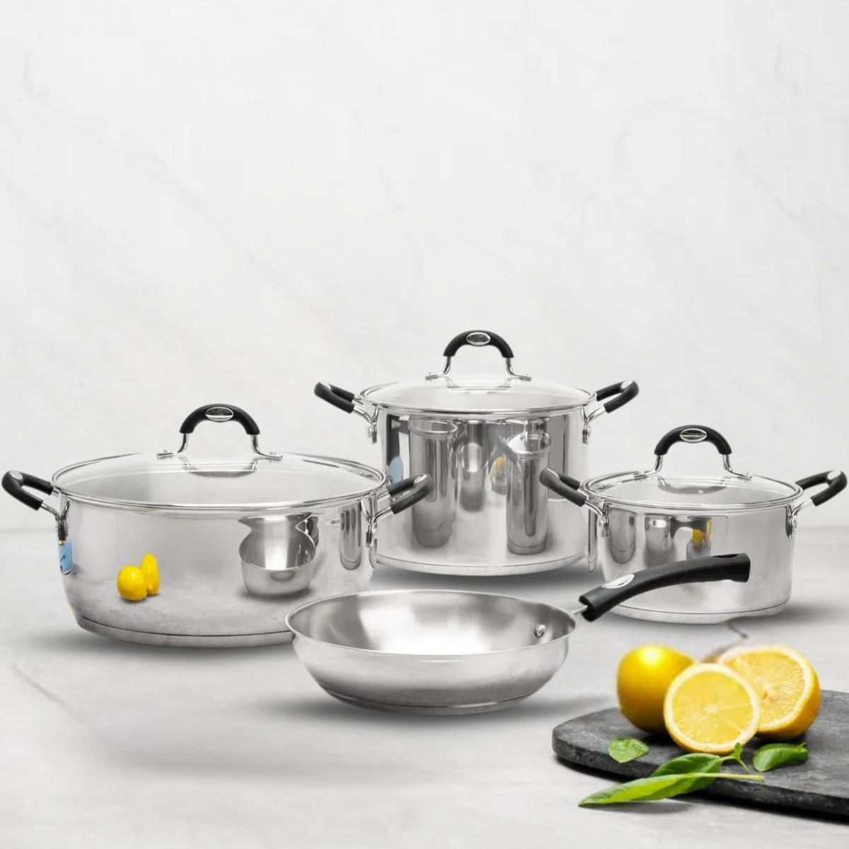 TRAMONTINA - Juego de Ollas Astro  x 7 Piezas Acero inocx. Tramontina