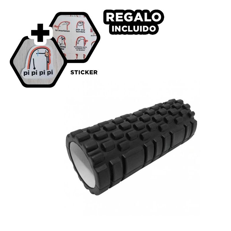 GENERICO - Rodillo Fitness para Casa en Negro Y+Regalo Stickers