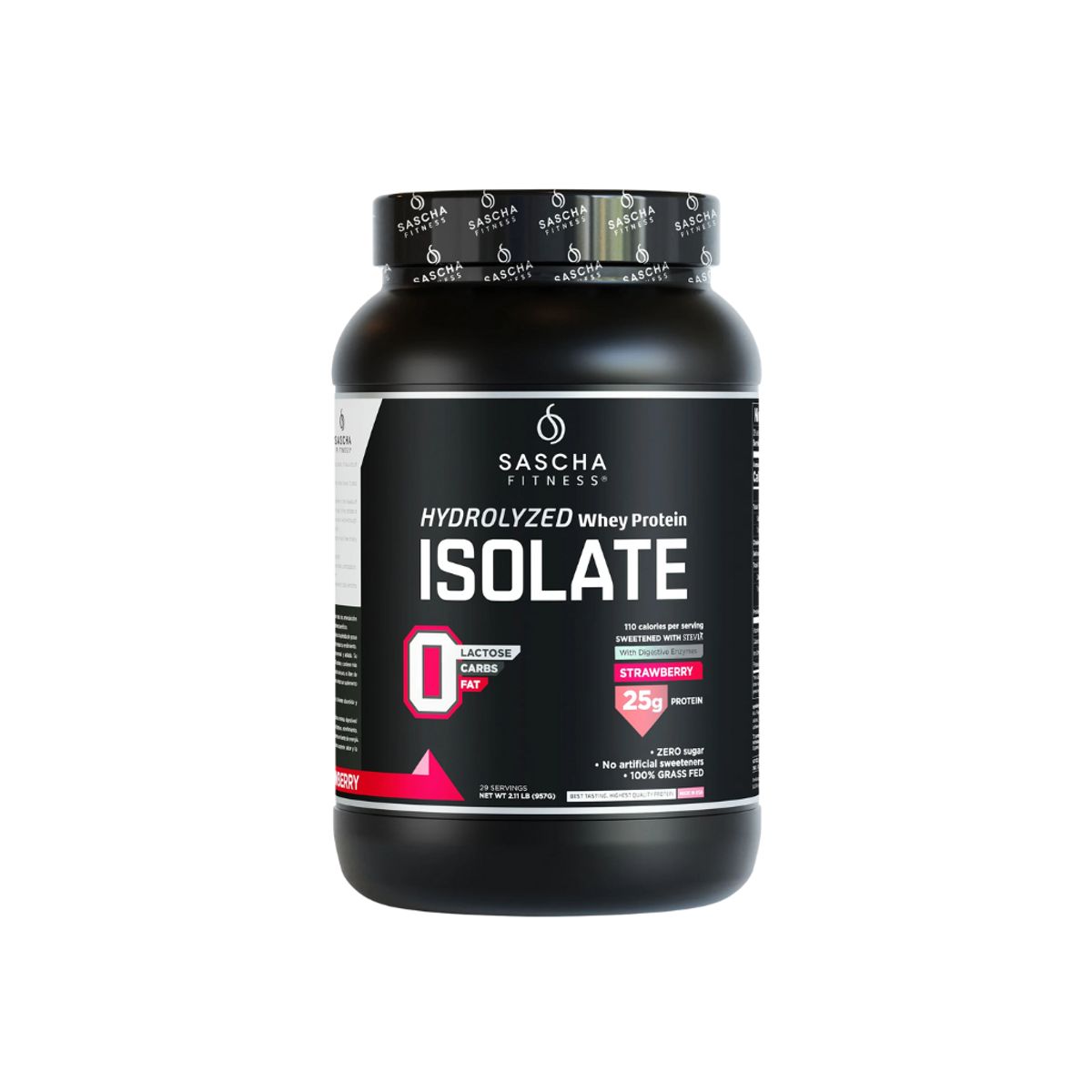 SASCHA FITNESS - Proteína Hidrolizada Fresa 2.11 lbs