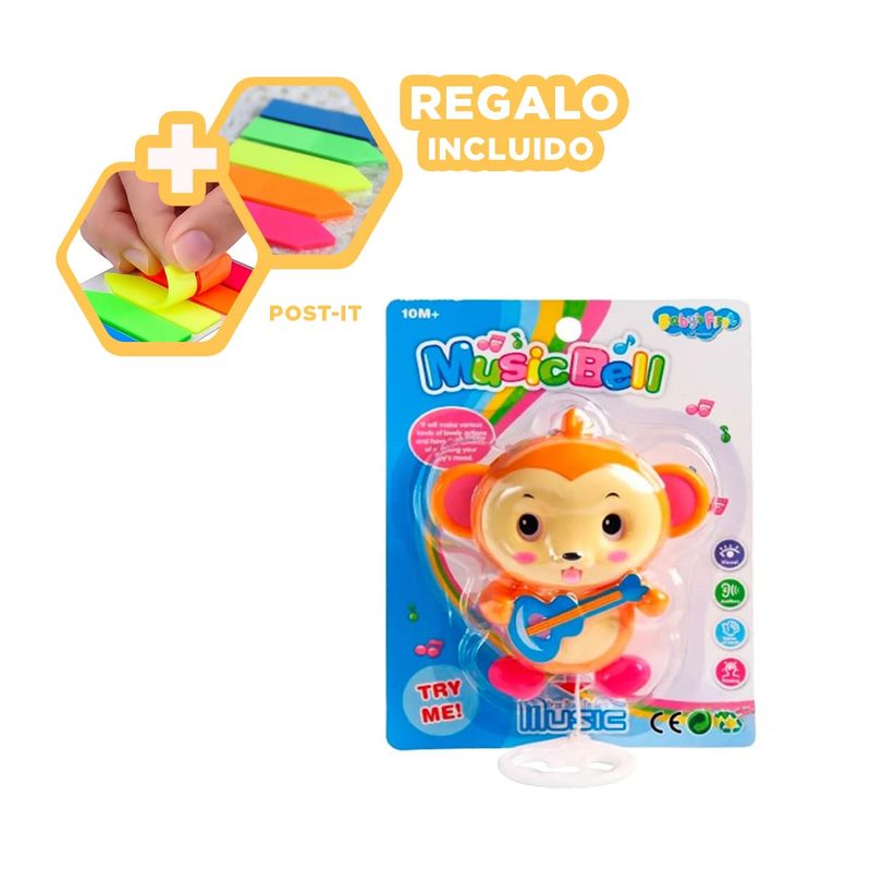 RYBIU IMPORT - Maraca para Desarrollar Sentidos Marron Y+Post-it Adhesivos