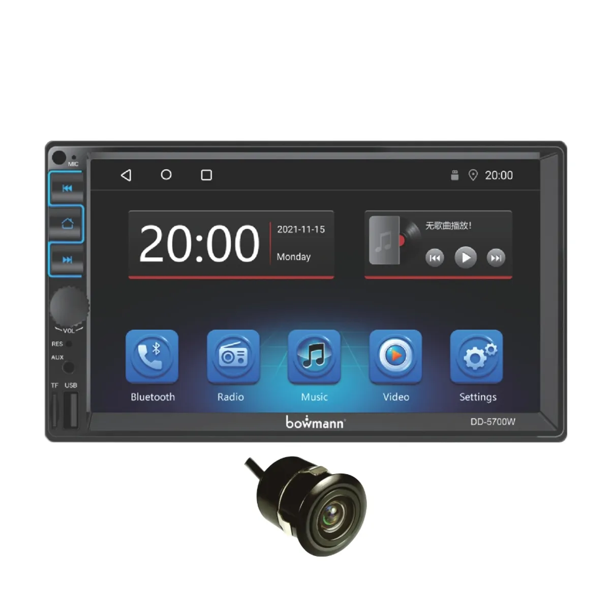 BOWMANN - Autoradio Bowmann Carplay Inalambrico Mirrorlink 7 + Cámara DD-5700WC