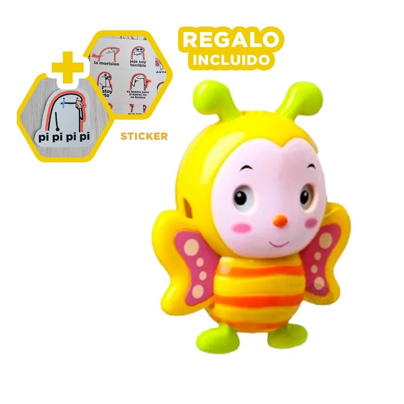 RYBIU IMPORT - Pack12 Maraca para Infantes Abeja Amarillo Y+Regalo Stickers