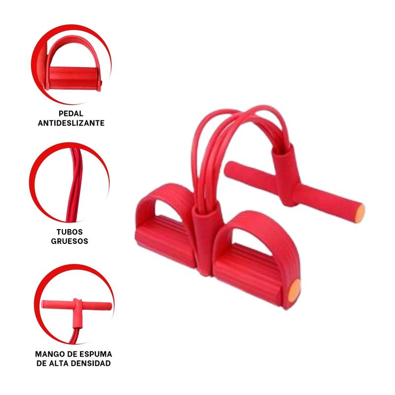 GENERICO - Pack4 Liga Flexible de Abdomen Rojo Y+Banderitas Adhesivas