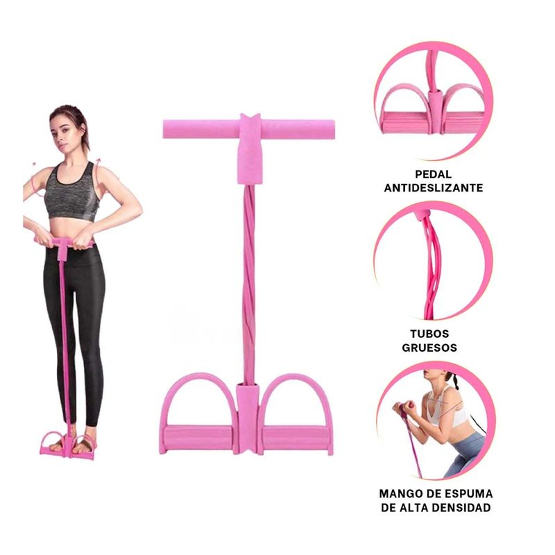 GENERICO - Pack2 Banda de Resistencia Abdominal Rosad Y+Ligas de Regalo