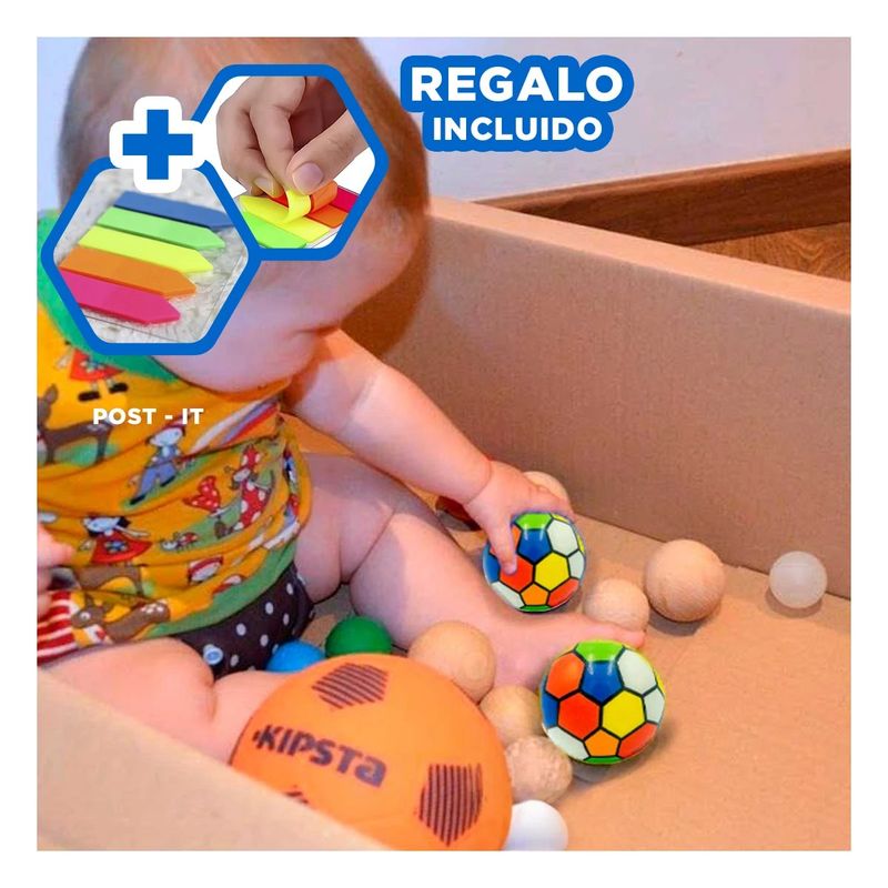 RYBIU IMPORT - Set de Pelotas Antiestres Futbol Color Y+Post-it Adhesivos