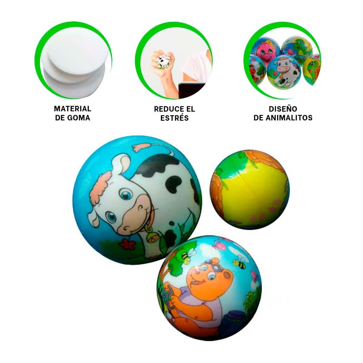 RYBIU IMPORT - Pack2 Pelotas de 12u para Niños Animales Y+Regalo Stickers